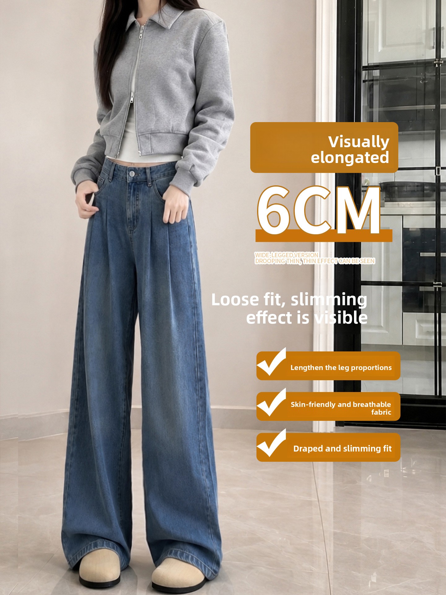 Womens Tencel Straight-Leg Wide Pants - Image 2