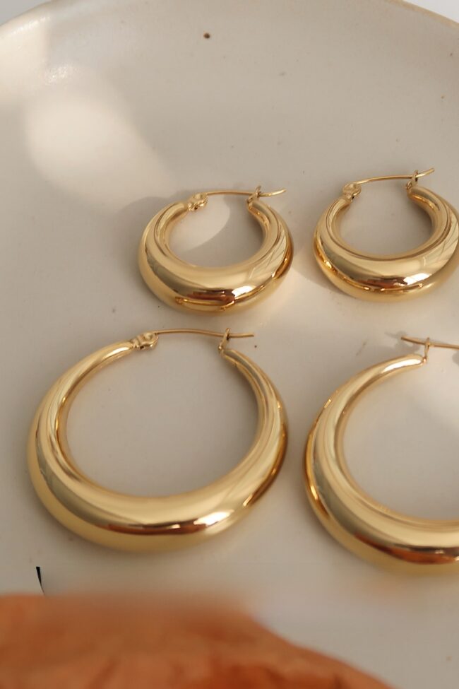 The Roxane Hollow Circle Titanium Steel Earrings Minimalist Geometric Lightweight Jewelry Detail – La Rose Couture Jewellery & Accessories