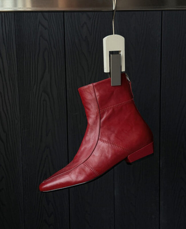 The Chloe Genuine Leather Square Toe Chelsea Boots Detail – La Rose Couture Shoes & Footwear