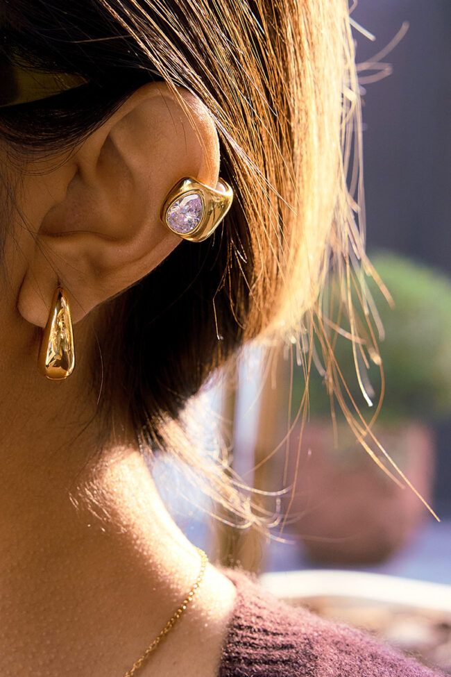 The Melanie Teardrop Zircon Ear Cuff Detail – La Rose Couture Jewellery & Accessories