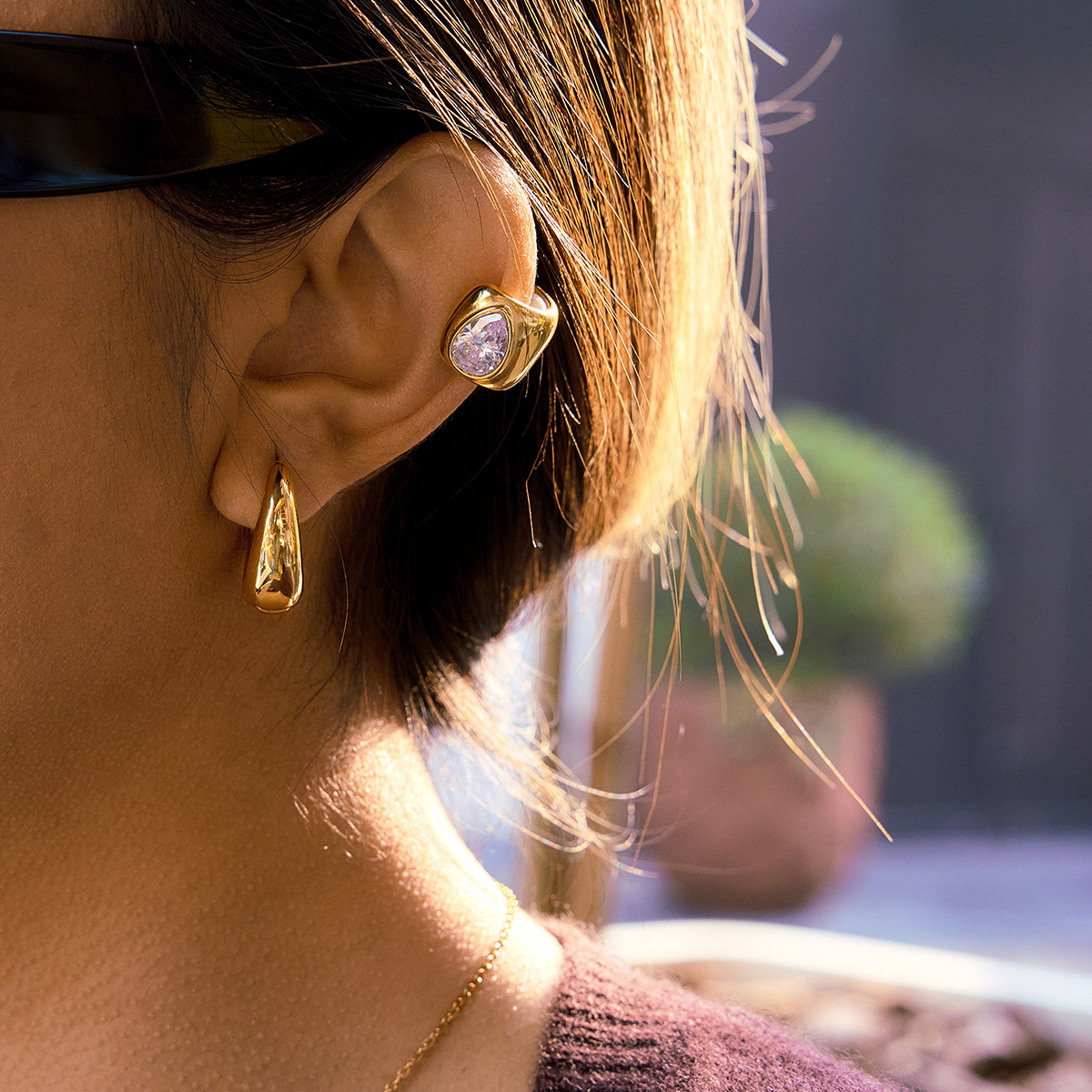 Teardrop Zircon Ear Cuff for Women - Image 4