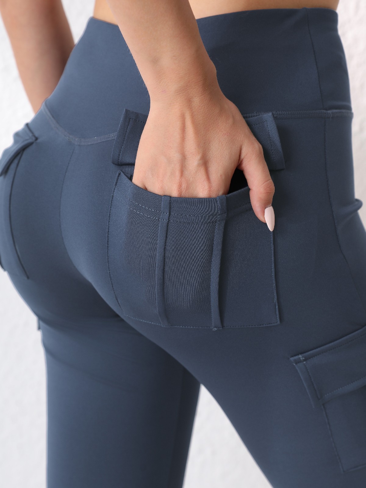 Womens High Waist Flare Leggings with Pockets - Image 2