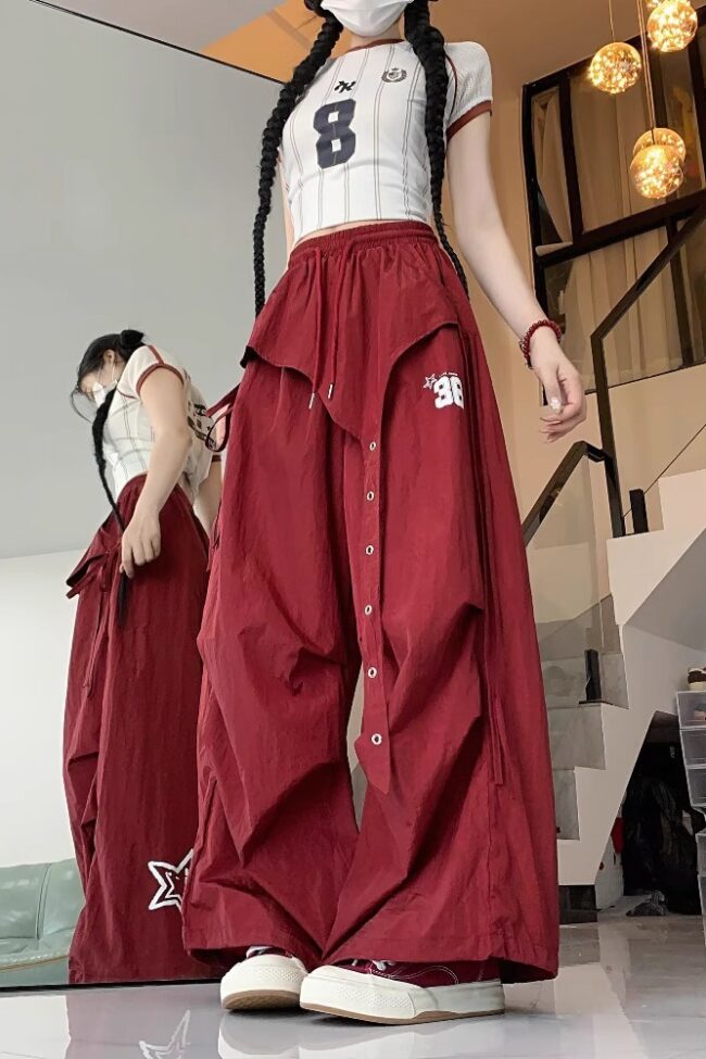 The Alix Wide Leg Dance Cargo Pants – La Rose Couture Trousers & Skirts