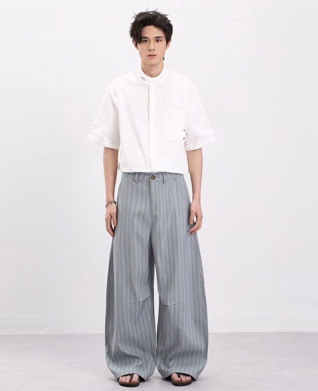 The Delphine Retro Striped Loose Wide Leg Casual Pants – La Rose Couture Trousers & Skirts