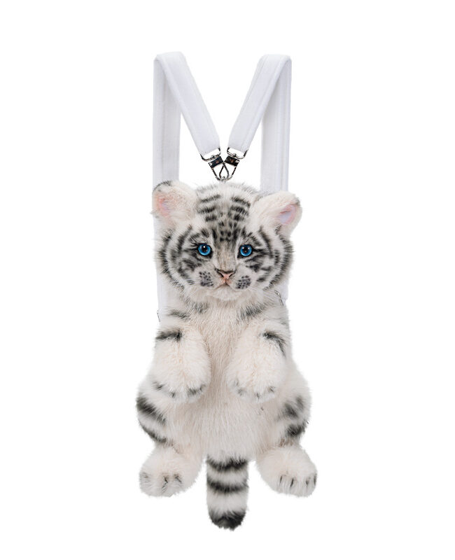 The Aurelia Tiger Plush Backpack with Stuffed Animal Design Detail – La Rose Couture Handbags & Clutches