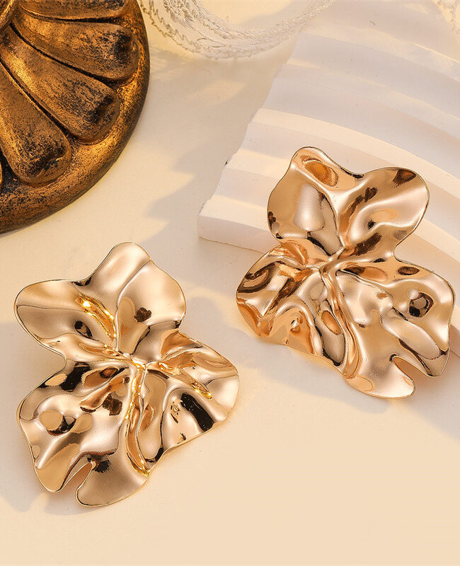 The Clothilde Lava Fold Texture Stud Earrings Detail – La Rose Couture Jewellery & Accessories