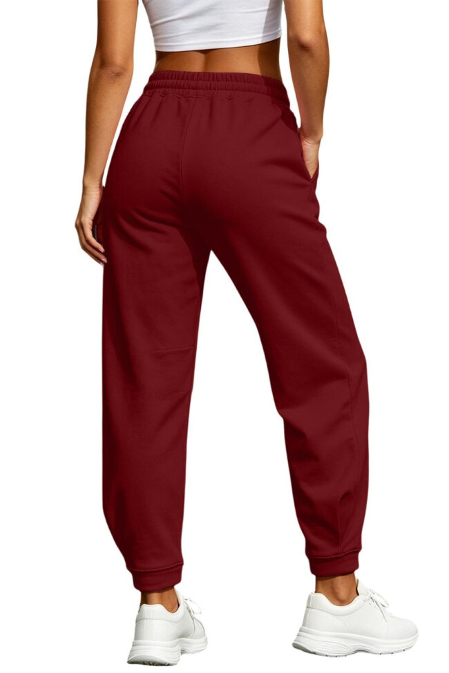 The Sylvie Fleece Lined Sweatpants Casual Joggers Drawstring Pants Detail – La Rose Couture Trousers & Skirts