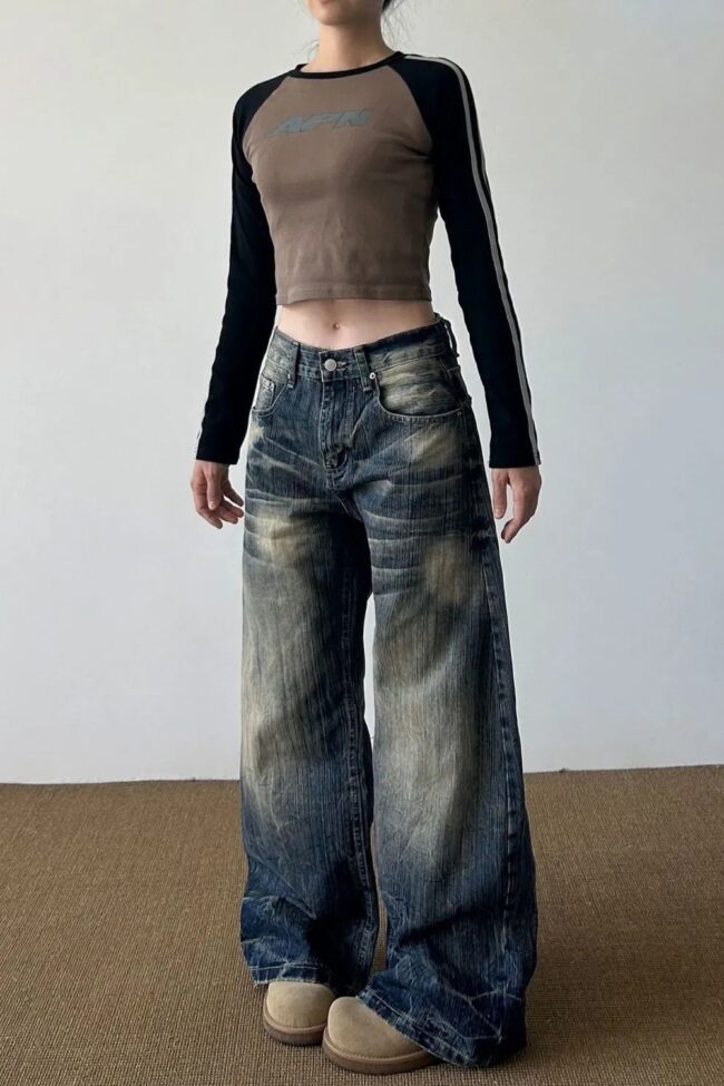 The Rosalie High Waist Wide Leg Jeans Detail – La Rose Couture Trousers & Skirts