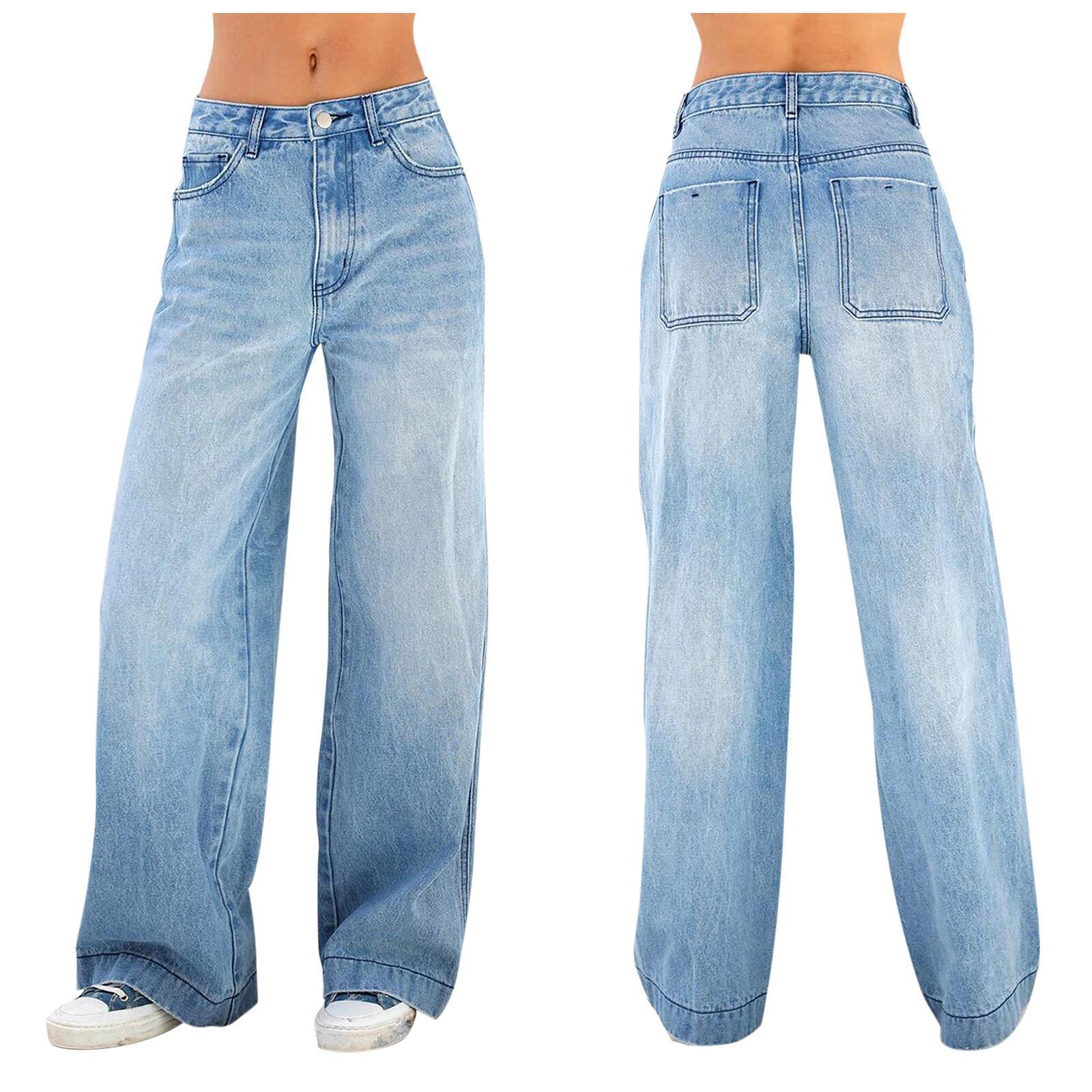 Womens High Waist Wide Leg Jeans - Image 3