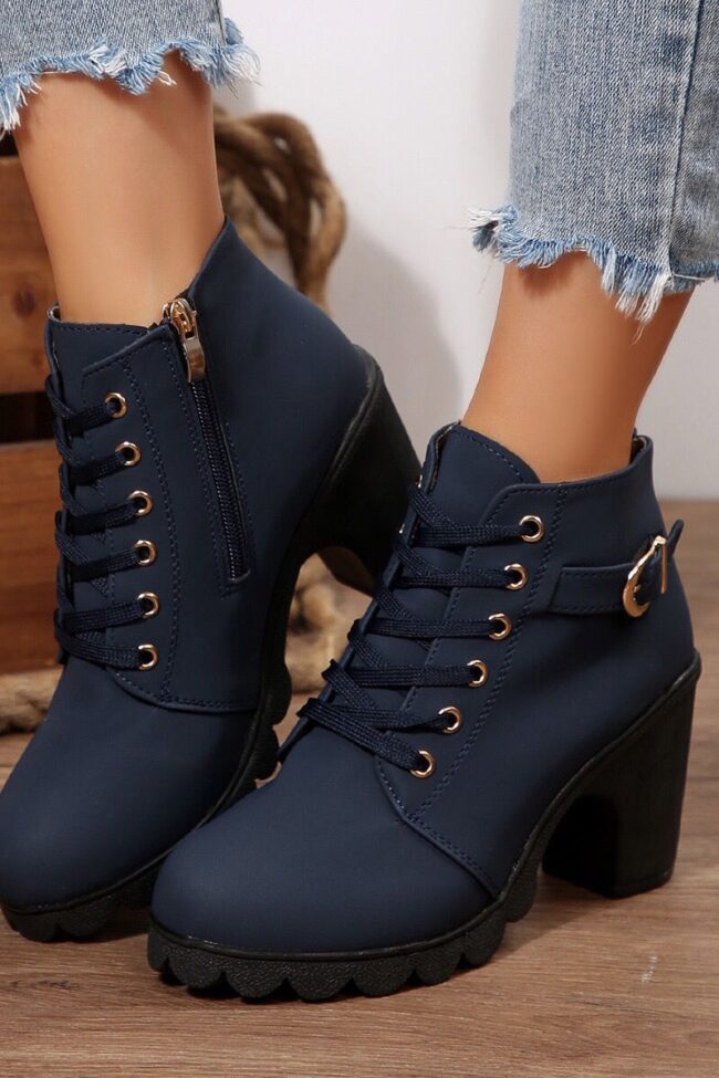The Leonie High Heel Ankle Boots with Cross Strap Detail – La Rose Couture Shoes & Footwear