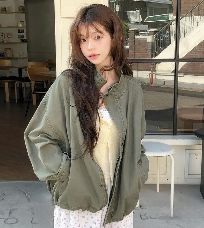 The Amandine Loose Drop Shoulder Drawstring Vintage Distressed Stand Collar Frock Coat Detail – La Rose Couture Coats & Jackets