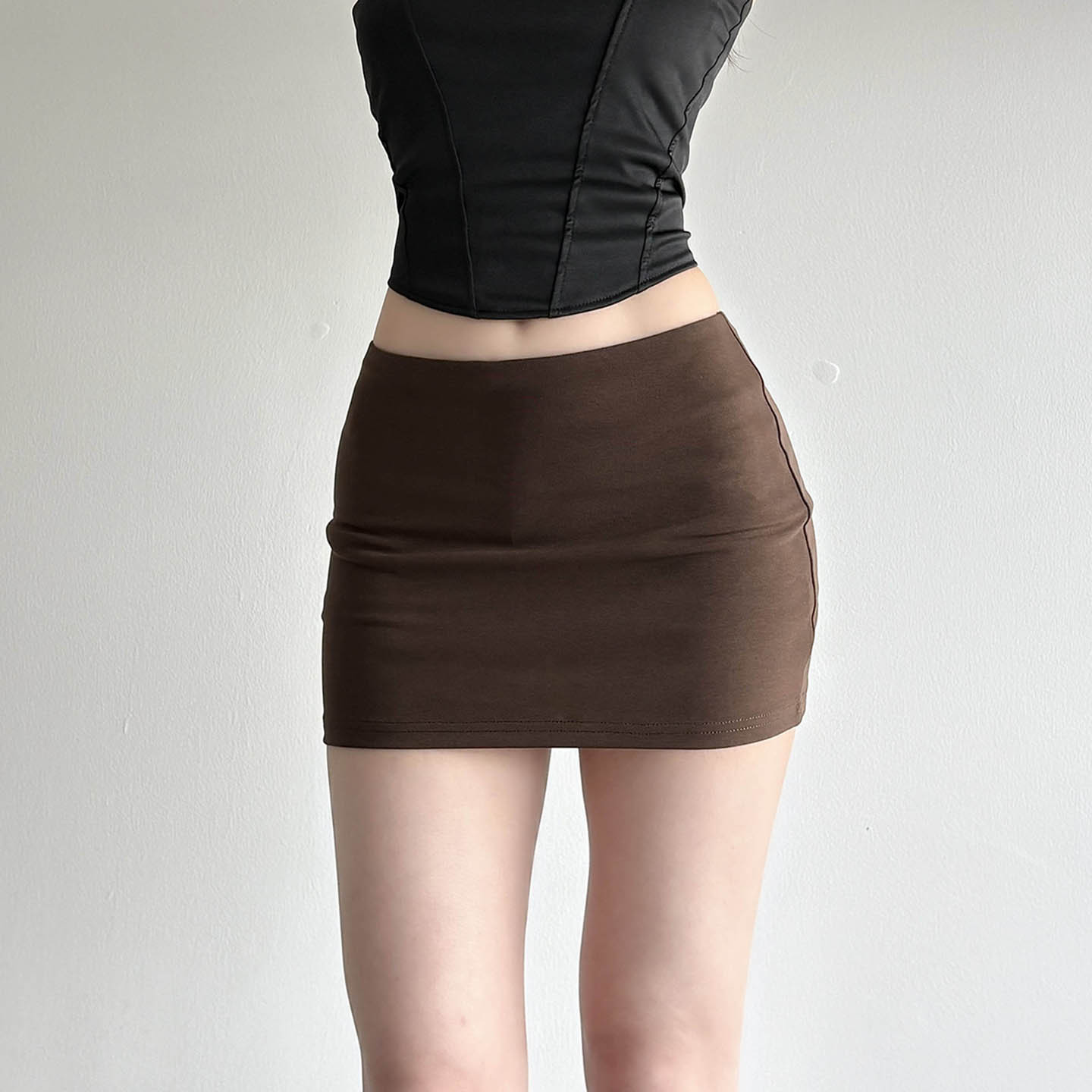 Solid color wrap hip skirt temperament - Image 2