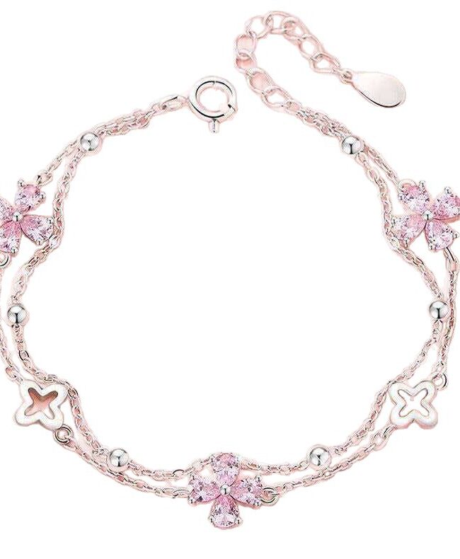 The Florine Four Leaf Clover Stackable Bracelet Detail – La Rose Couture Jewellery & Accessories