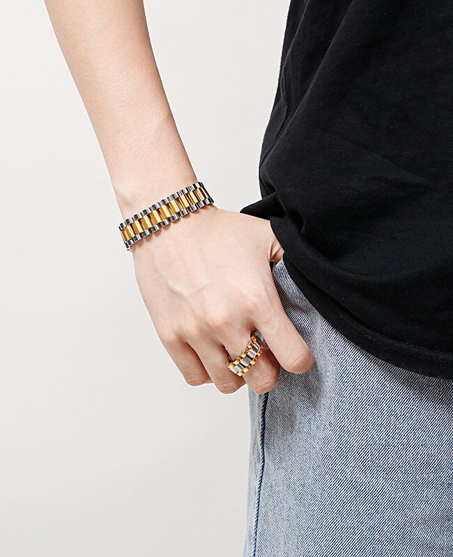 The Emmanuelle Punk Style Bracelet and Ring Set Detail – La Rose Couture Jewellery & Accessories