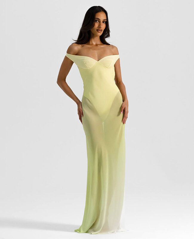 The Mathilde Elegant Off Shoulder Patchwork Dress Detail – La Rose Couture Dresses & Gowns