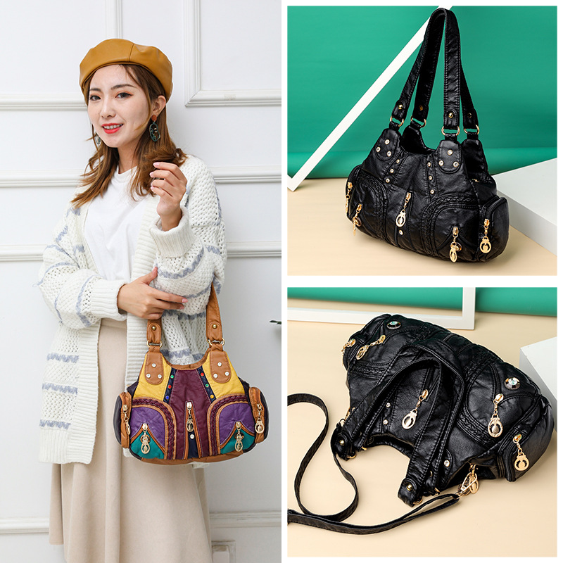 Trendy Patchwork Single-Shoulder Bag - Image 2