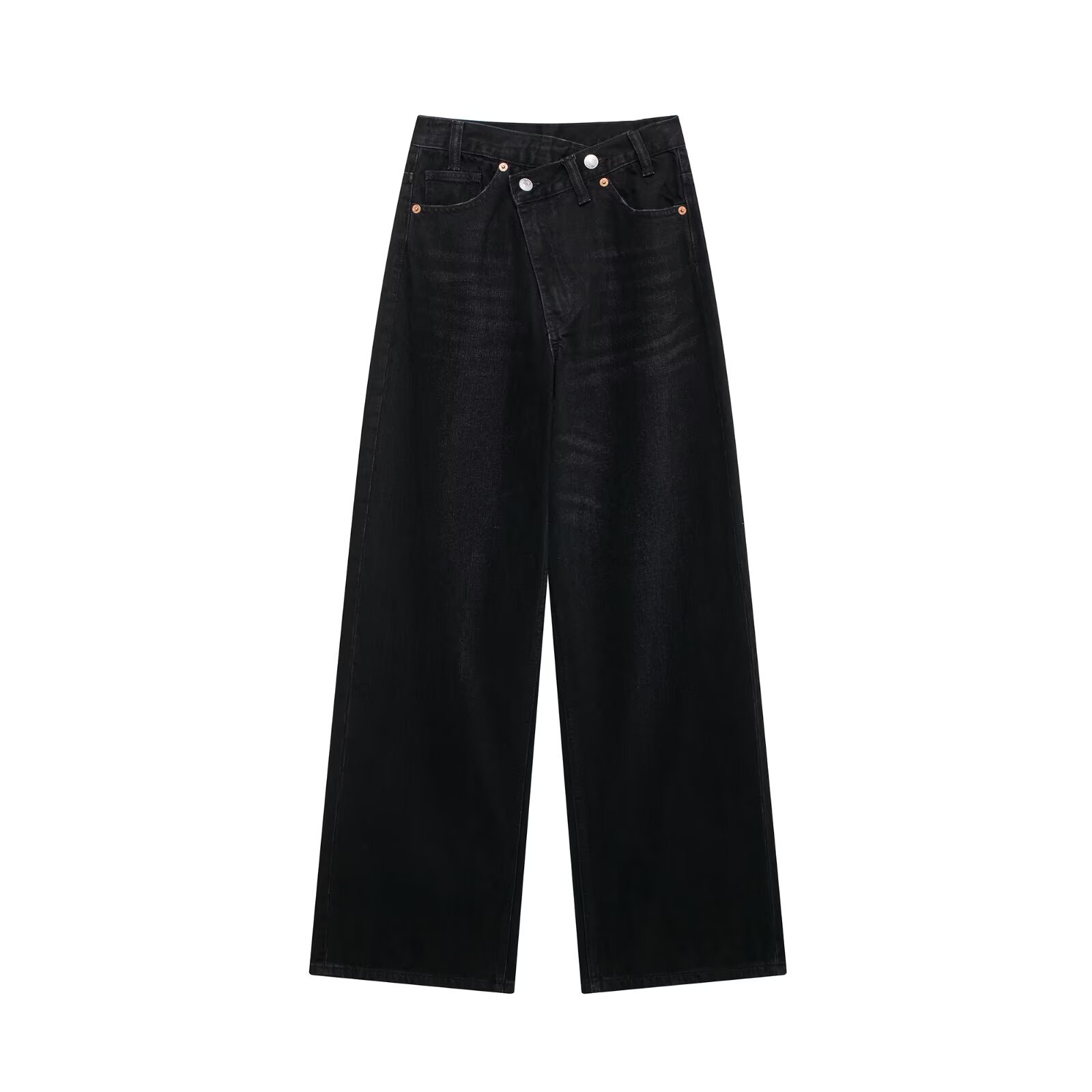 Womens High Waist Wide Leg Denim Pants - Image 5