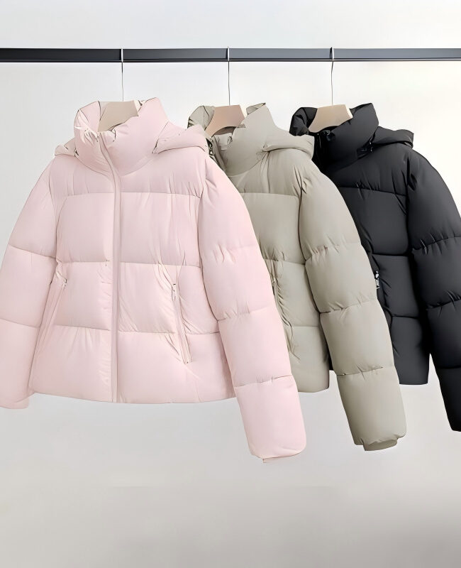 The Renee Short Sleeved Button Down Hooded Cotton Coat Detail – La Rose Couture Coats & Jackets
