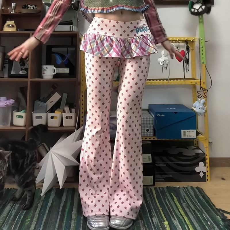 Star Pattern Flared Pants for Women - Image 2