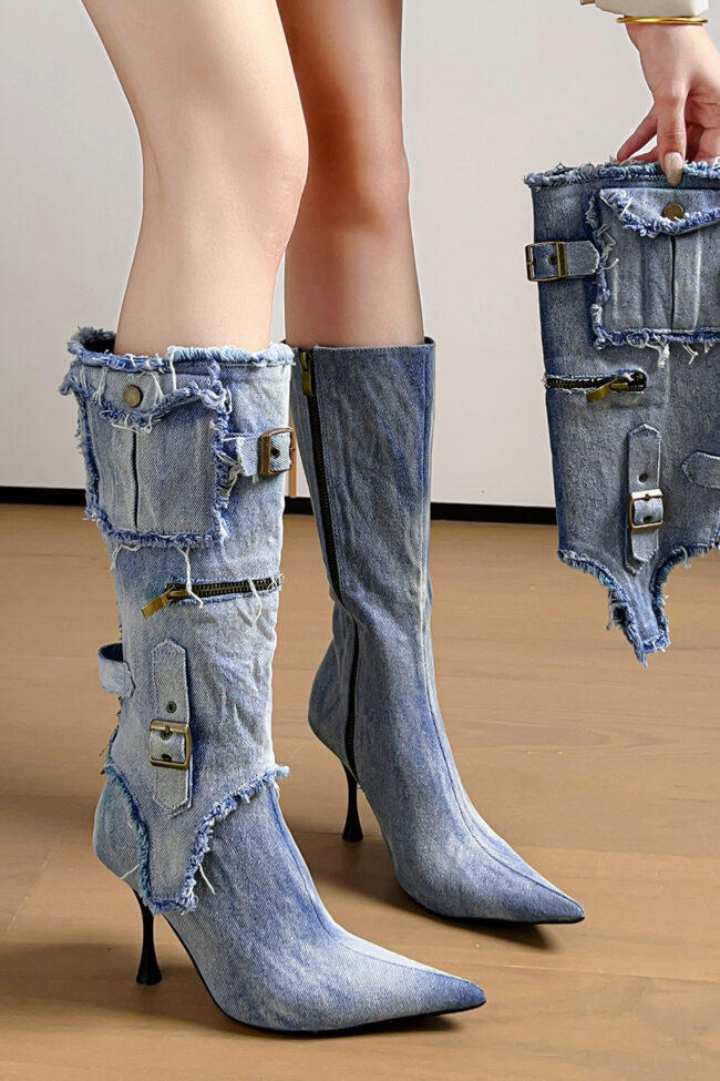 The Violette Vintage Buckle Boots Detail – La Rose Couture Shoes & Footwear