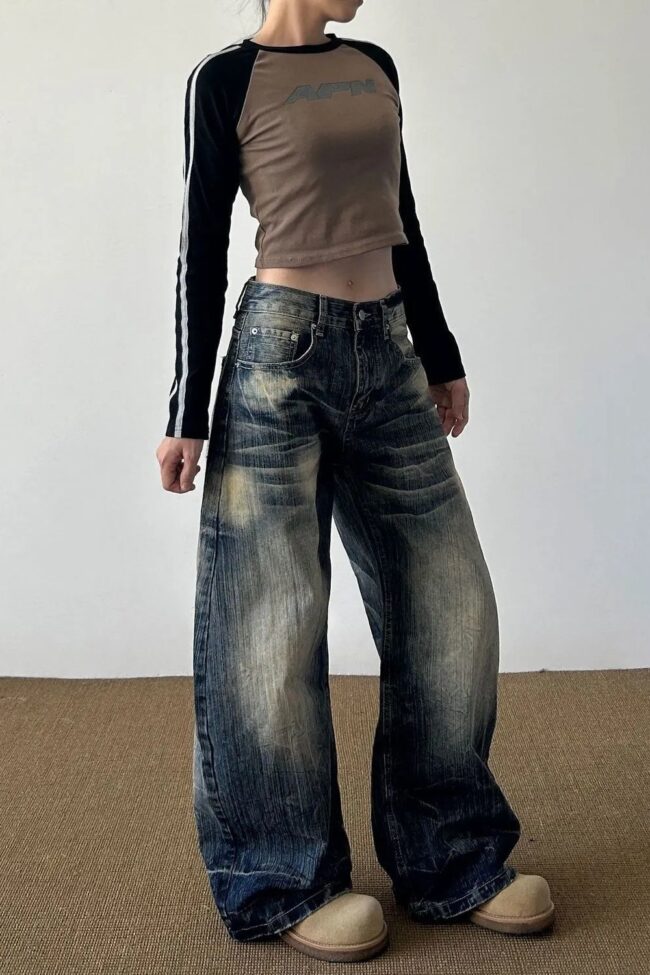 The Rosalie High Waist Wide Leg Jeans Detail – La Rose Couture Trousers & Skirts