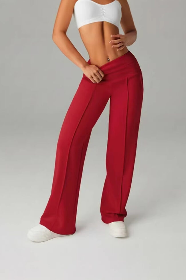 The Zoe Slim Fit Sports Straight Leg Pants with Pockets Detail – La Rose Couture Trousers & Skirts