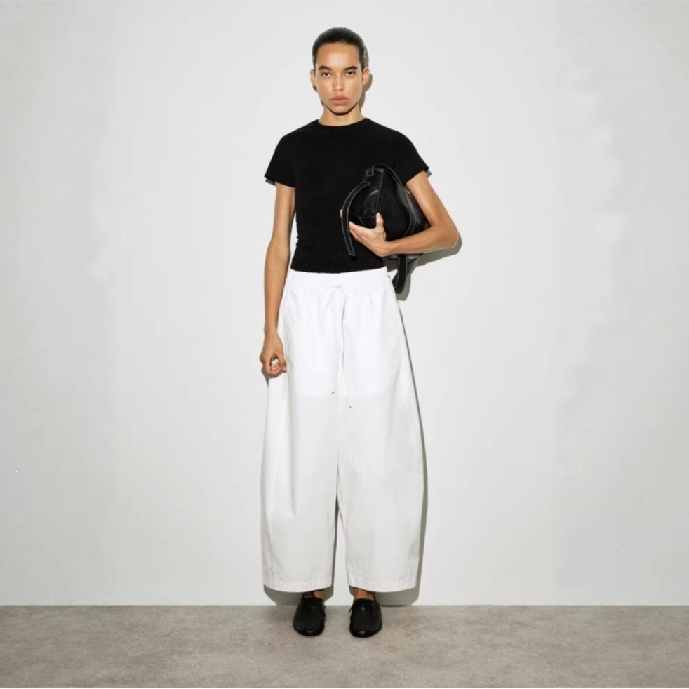 Womens Casual Wide Leg Drawstring Pants - Image 4