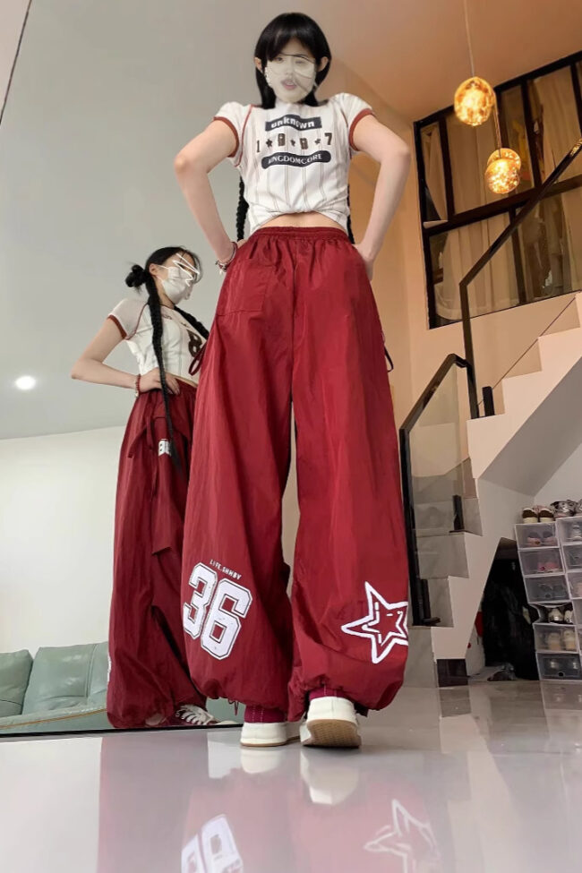 The Alix Wide Leg Dance Cargo Pants Detail – La Rose Couture Trousers & Skirts