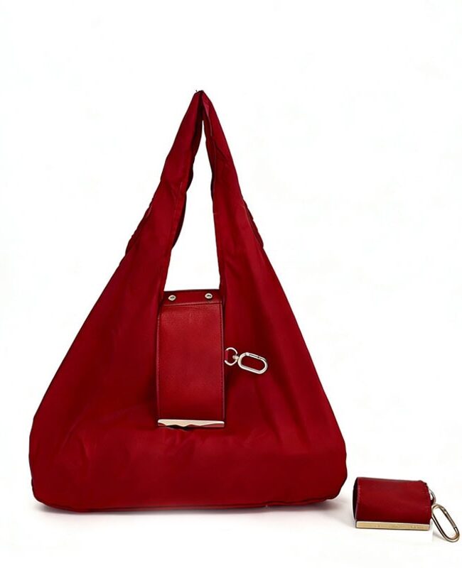 The Constance Portable Nylon Shopping Bag with Shoulder Strap Detail – La Rose Couture Handbags & Clutches