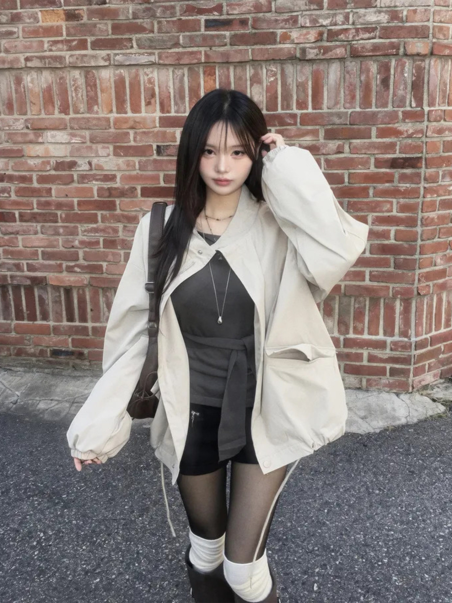 Women's Retro Stand Collar Short Trench Coat Jacket - Image 5