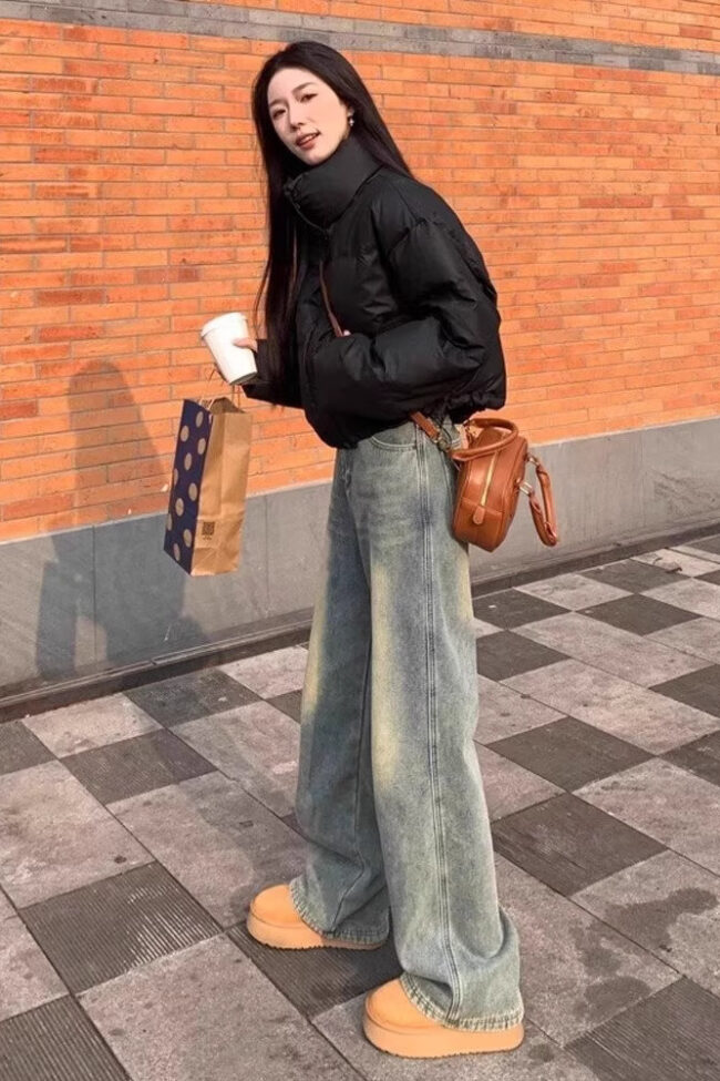 Vintage High Waist Straight Leg Denim Pants – La Rose Couture Trousers & Skirts