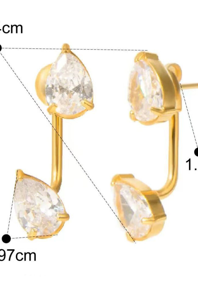 The Nadege Geometric Water Drop Zircon Earrings Detail – La Rose Couture Jewellery & Accessories