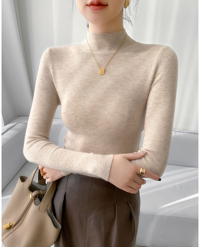 The Hermione Winter and Autumn Black Style Semi High Neck Knitted Top – La Rose Couture Tops & Blouses