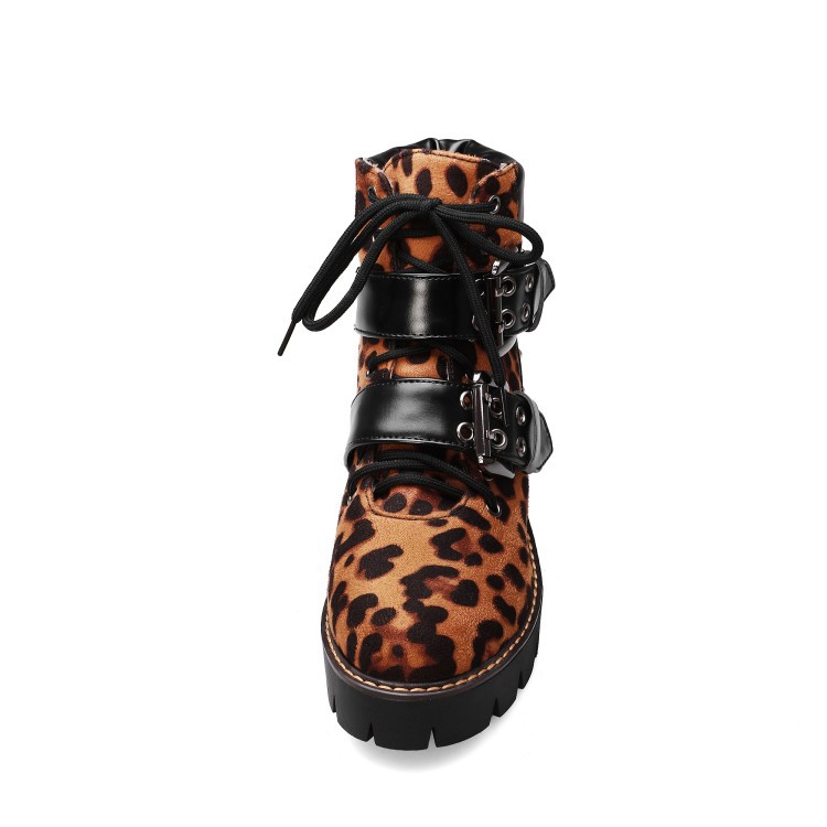 Womens Suede Lace Up Ankle Boots - Image 4