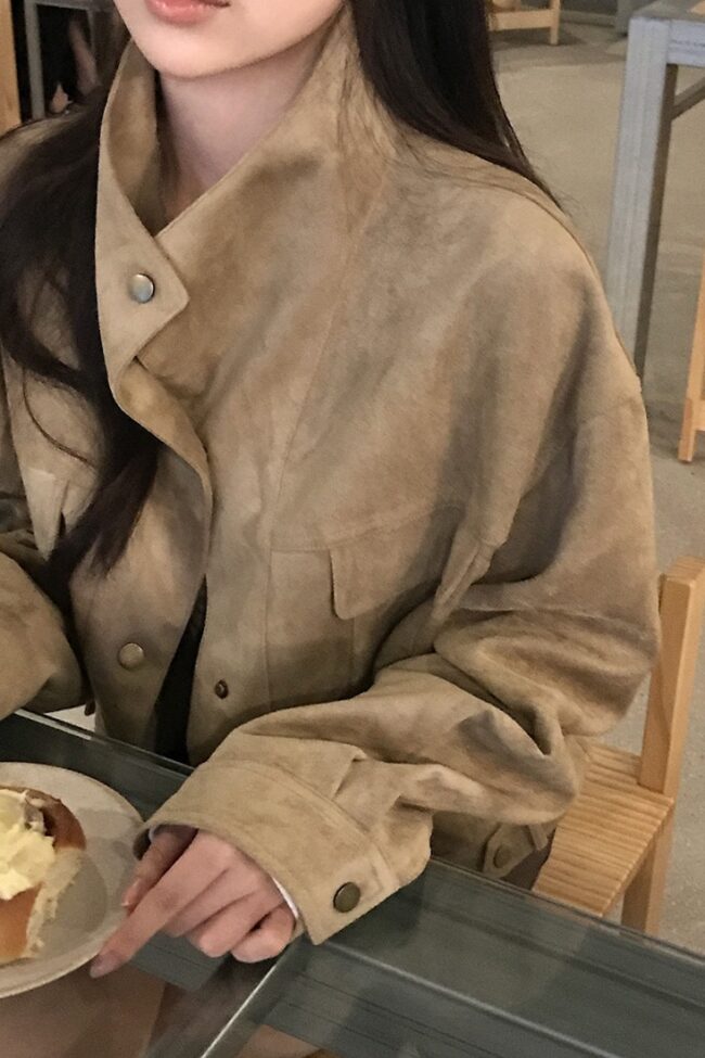 The Juliette Stand Collar Loose Jacket Short Coat Detail – La Rose Couture Coats & Jackets