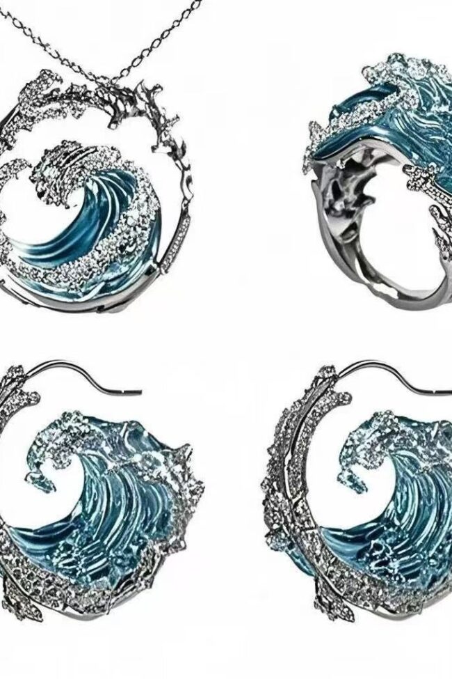 The Daphne Creative Wave Resin Decoration Jewelry Set Detail – La Rose Couture Jewellery & Accessories