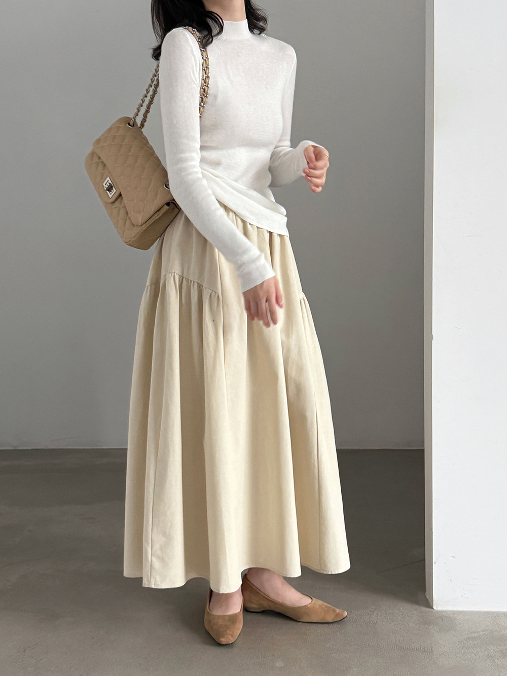 Womens Half-High Collar Knitted Sweater - Image 4
