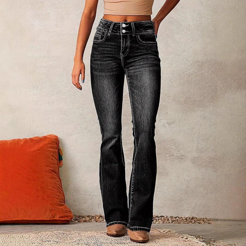 Washed Flared Long Pants - Image 4