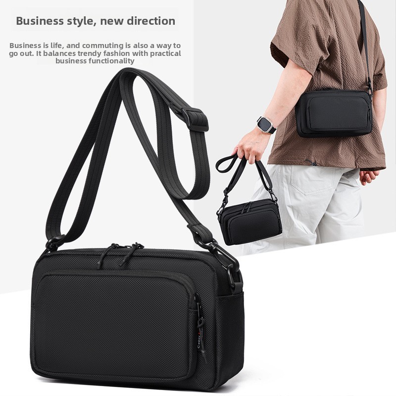 Men's Square Outdoor Casual Crossbody Bag Square Commuter Bag