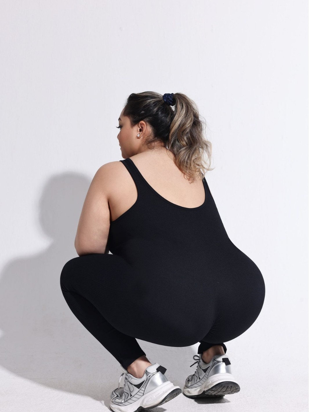 Plus Size Backless Thick Ribbed Jumpsuit for Women - Image 4