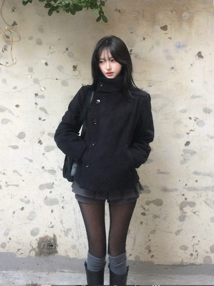 Korean Style Stand Collar Womens Sweatshirt Jacket - Image 3