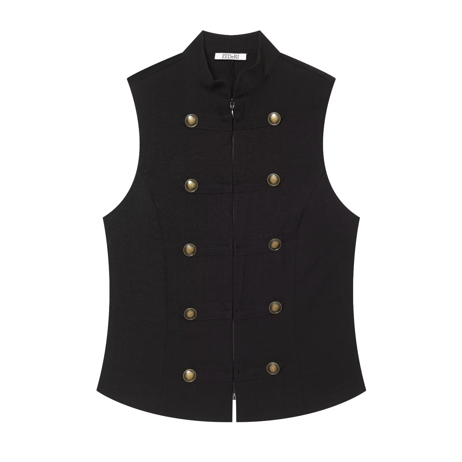 Sleeveless Double-Breasted Shirt - Image 5