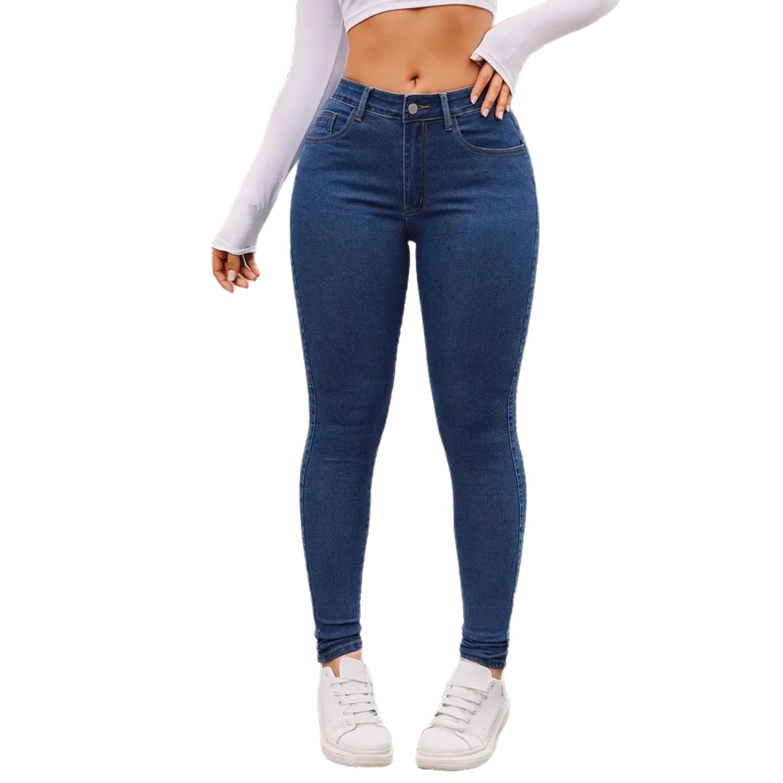 High-waisted stretchy slim-fit pants - Image 5