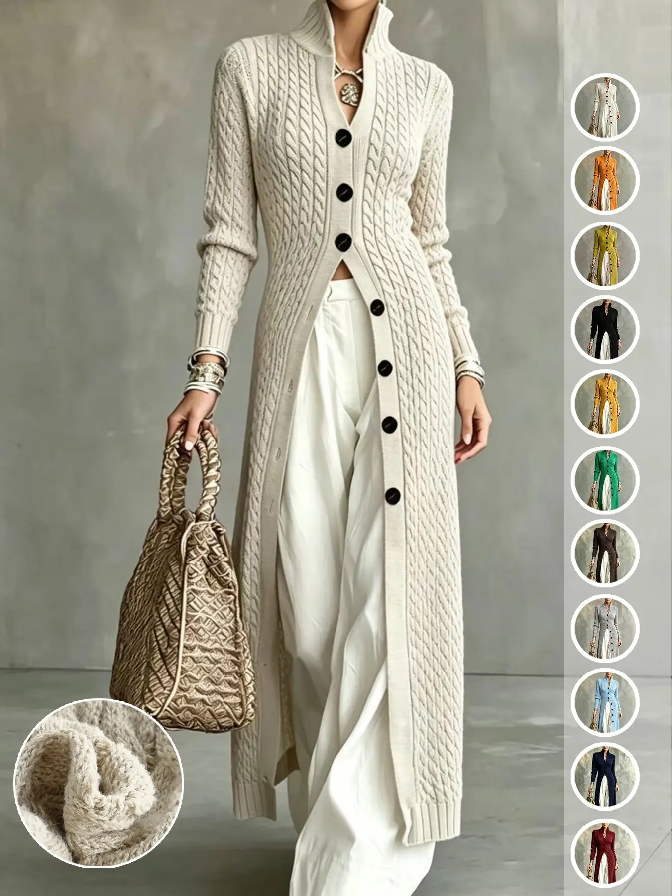 Long Knitted button sweater