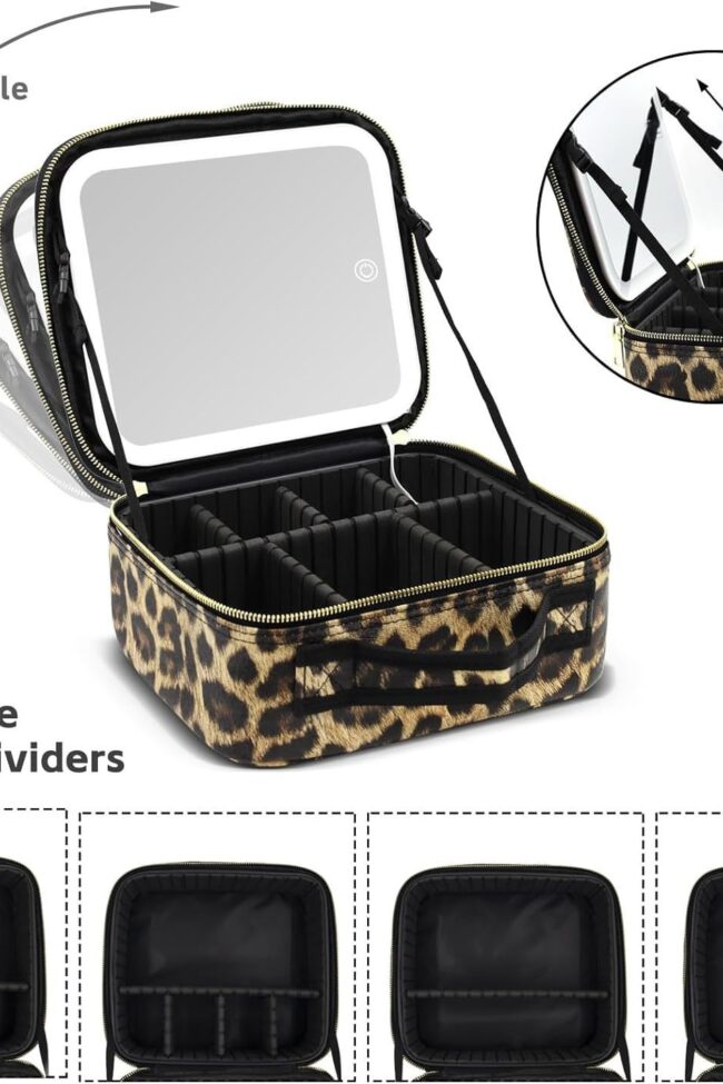 The Isaline Pu Leather Led Lighted Makeup Case with Mirror Detail – La Rose Couture Handbags & Clutches