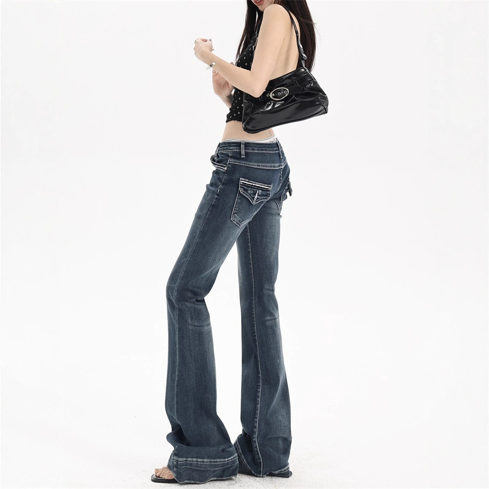 Women's American Style Dark Blue Hot Girl Jeans - Image 4