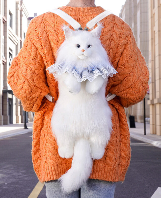The Apolline Maine Coon Plush Cat Backpack Doll – La Rose Couture Handbags & Clutches