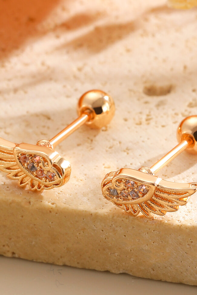 The Yolande Angel Wing Design Zircon Cartilage Ear Studs – La Rose Couture Jewellery & Accessories