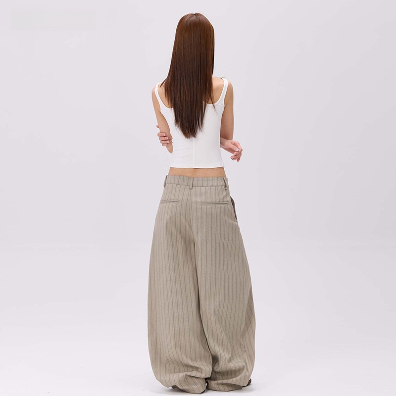 Retro striped loose wide-leg casual pants - Image 2