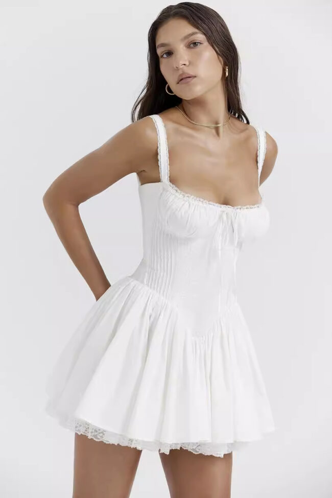 The Iris Lace Stitching Slip Dress – La Rose Couture Dresses & Gowns
